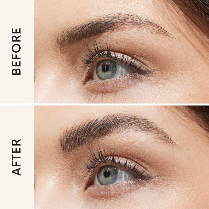 Преди и след — вежди с GOSH Brow Lift в нюанс Dark Brown