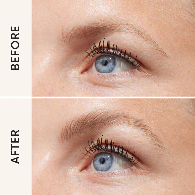 Преди и след — вежди с GOSH Brow Lift в нюанс Gray Brown